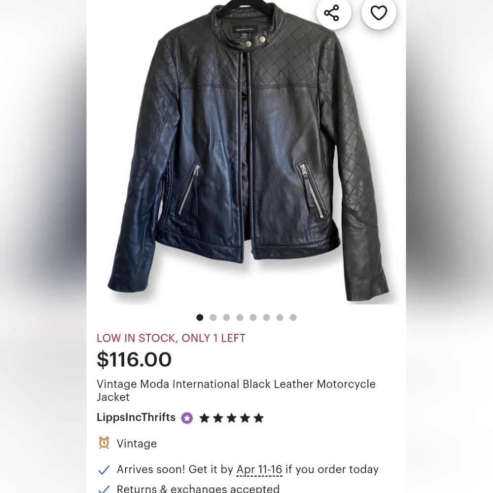Moda  Black Leather Motorcycle Jacket Womens